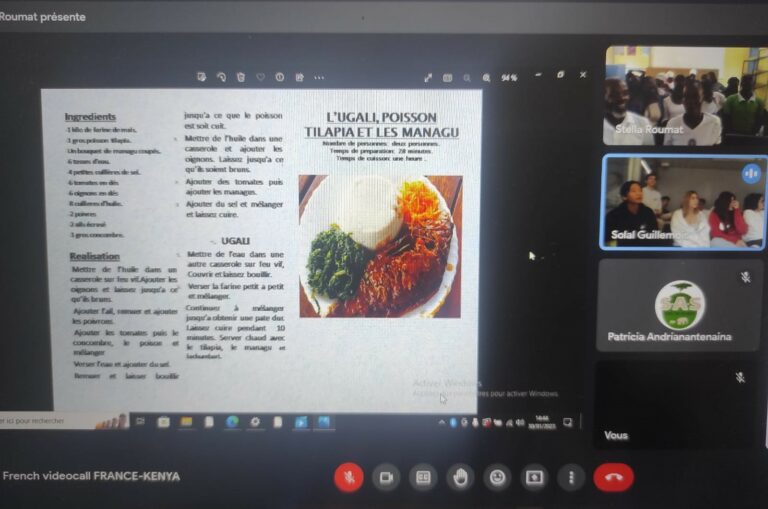 Recette kenyane rédigé en français par les étudiants